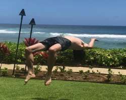 Young can also make a backflip.